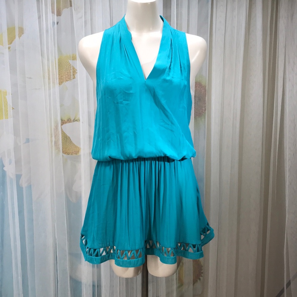 Ramy Brook Turquoise Halter Midi Dress